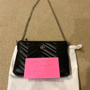 Gucci Black Chevron Crossbody Bag